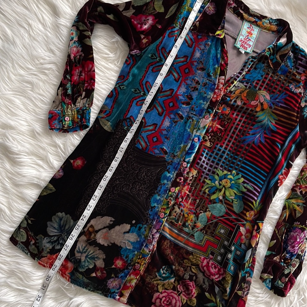 Johnny Was Velvet Dream Button Front Tunic Size PXS - Picture 13 of 14